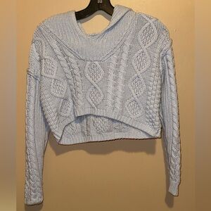 Aeropostale Cable Knit Cowl Sweater - Cream